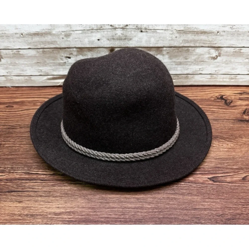 VTG Mallory Wool Fedora Hat with Decorative Rope Band Western Style‎